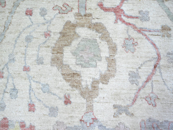 8'10" x 11'8" New Hand Knotted Ivory Wool Rectangle Oriental Rug - MOA10273360