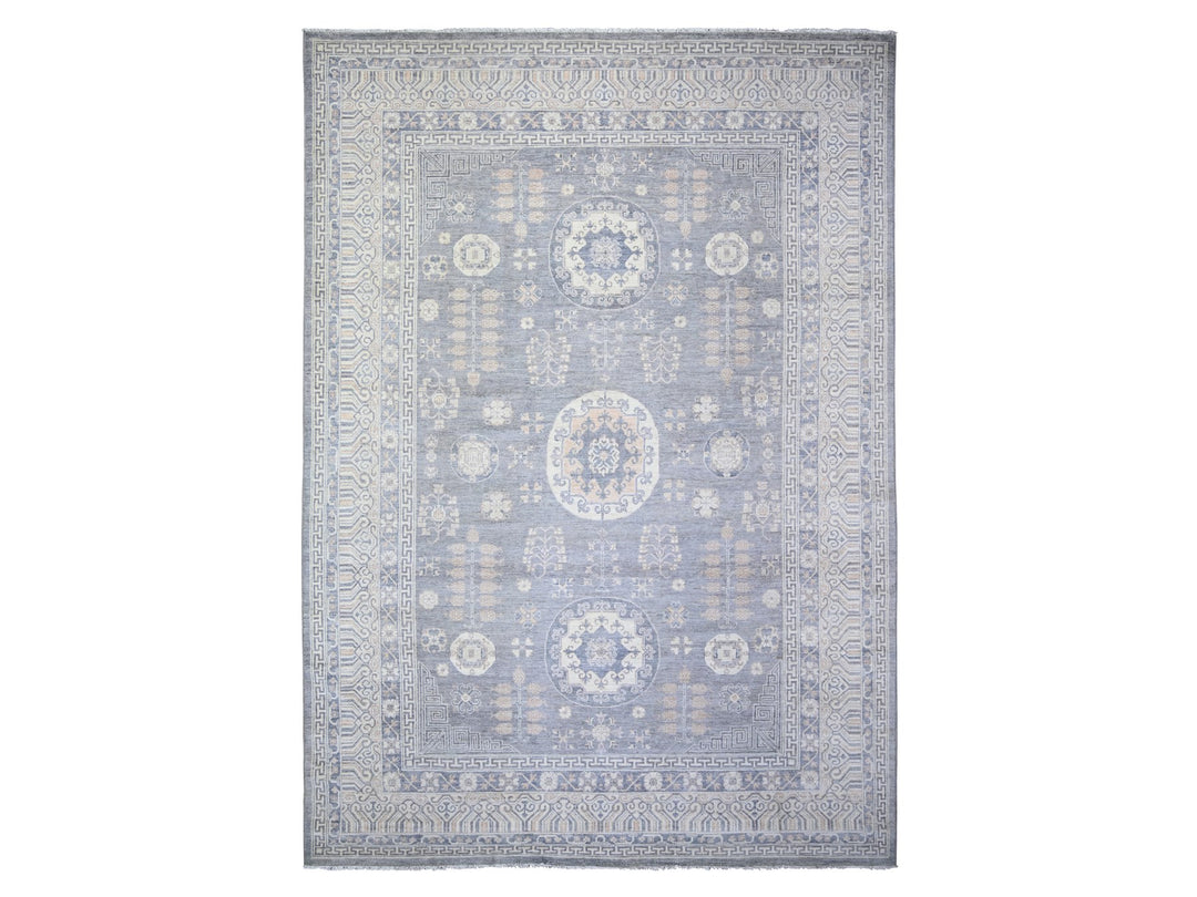10'0" x 14'1" New Hand Knotted Grey Wool Rectangle Oriental Rug - MOA10273397