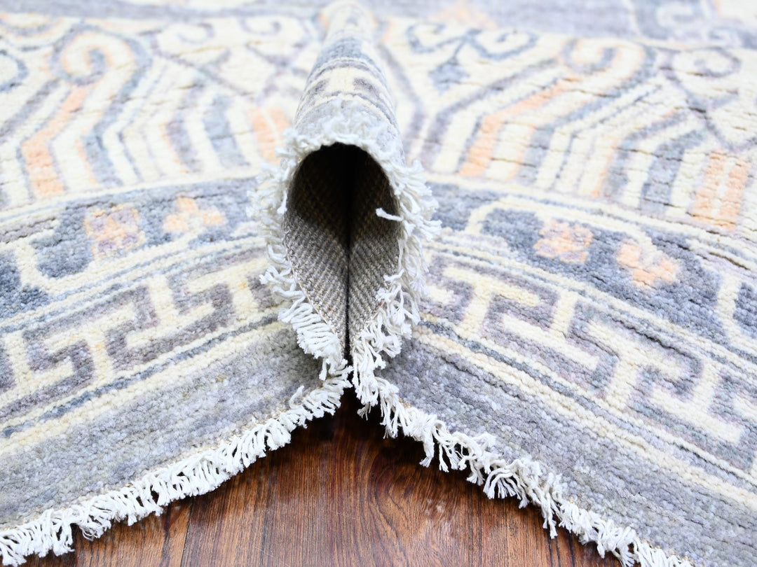 10'0" x 14'1" New Hand Knotted Grey Wool Rectangle Oriental Rug - MOA10273397