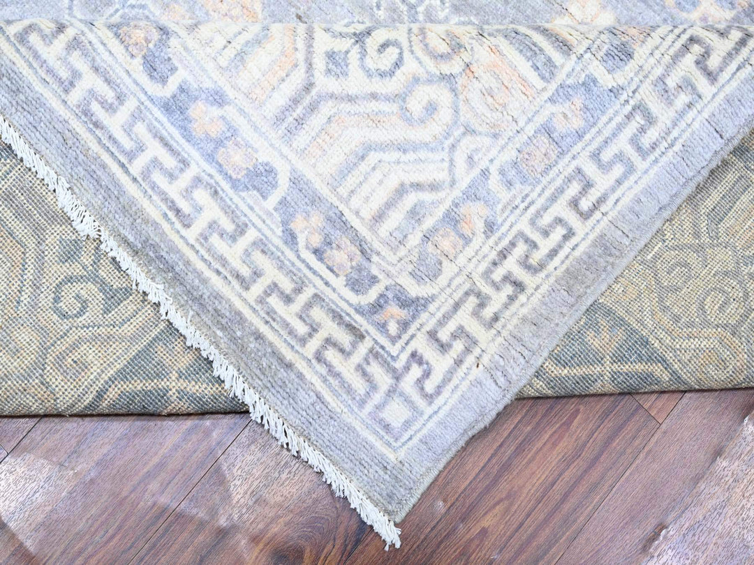 10'0" x 14'1" New Hand Knotted Grey Wool Rectangle Oriental Rug - MOA10273397