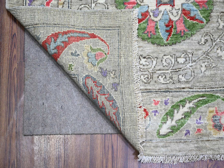 9'0" x 12'2" New Hand Knotted Beige Wool Rectangle Oriental Rug - MOA10273403