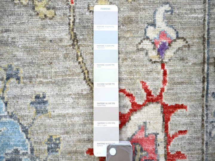 9'0" x 12'2" New Hand Knotted Beige Wool Rectangle Oriental Rug - MOA10273403