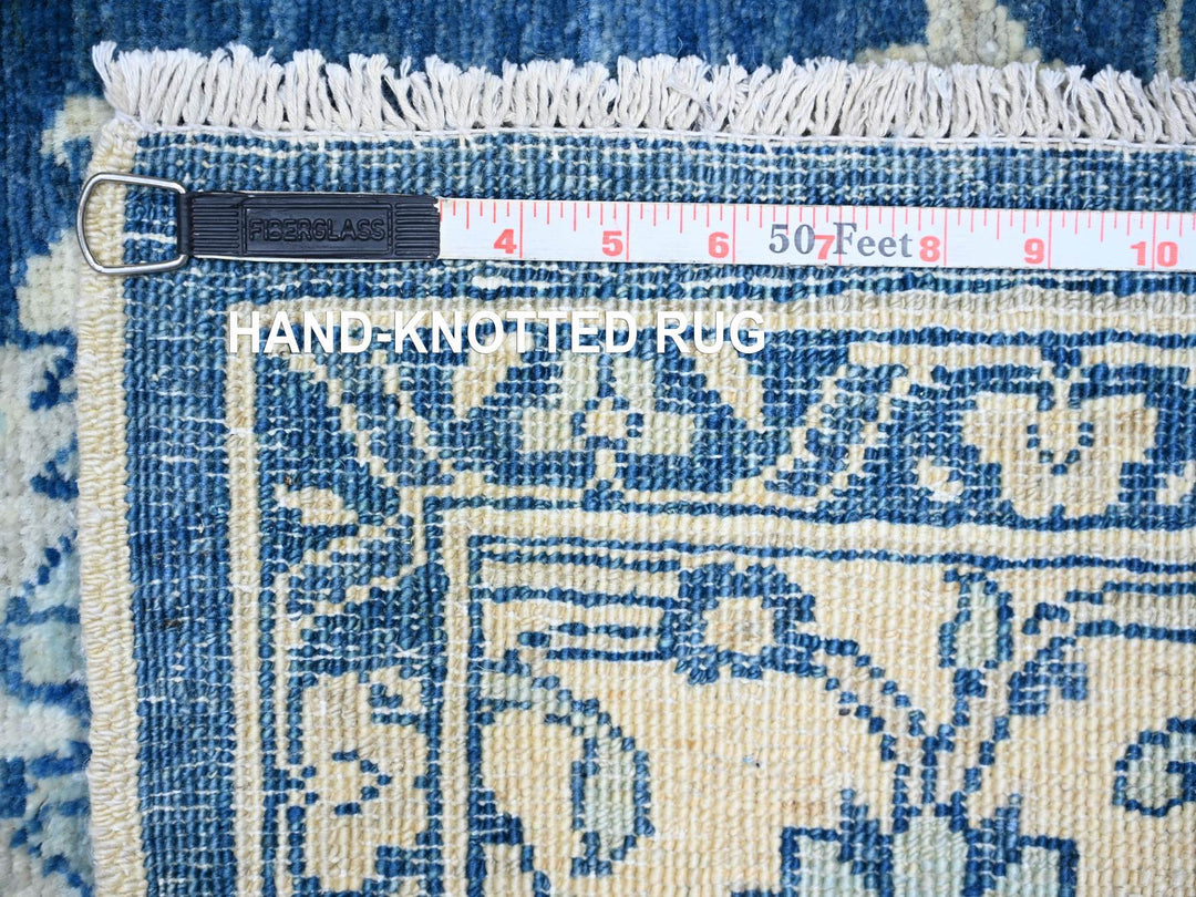 6'1" x 8'6" New Hand Knotted Blue Wool Rectangle Oriental Rug - MOA10273404
