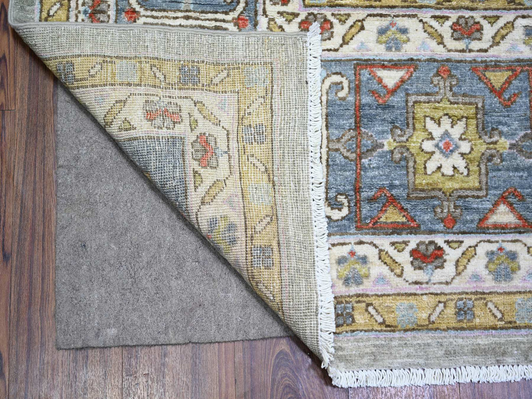 8'8" x 11'7" New Hand Knotted Grey Wool Rectangle Oriental Rug - MOA10273406