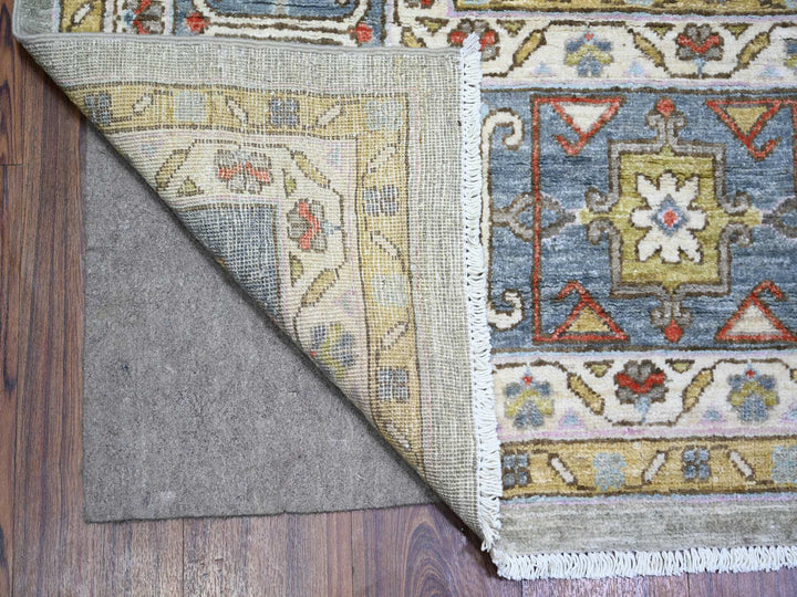 8'8" x 11'7" New Hand Knotted Grey Wool Rectangle Oriental Rug - MOA10273406