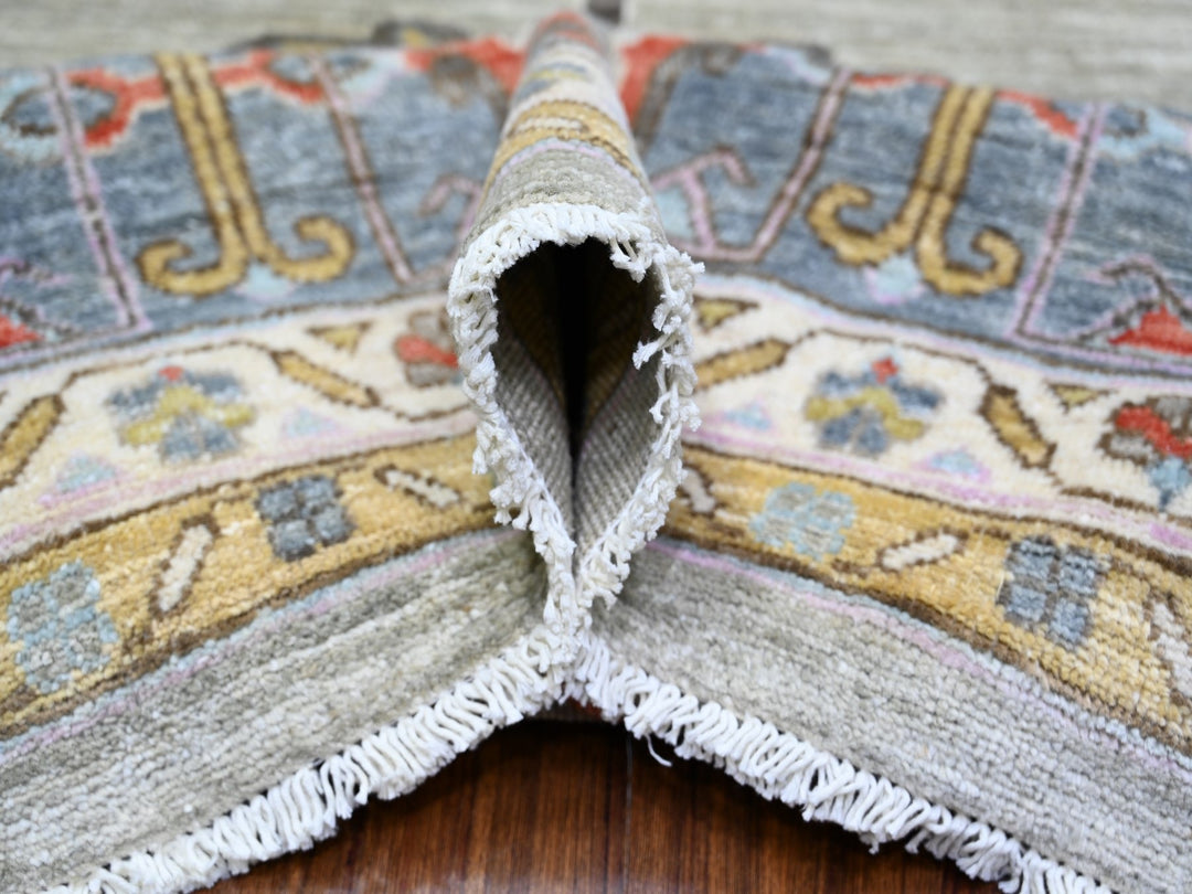 8'8" x 11'7" New Hand Knotted Grey Wool Rectangle Oriental Rug - MOA10273406