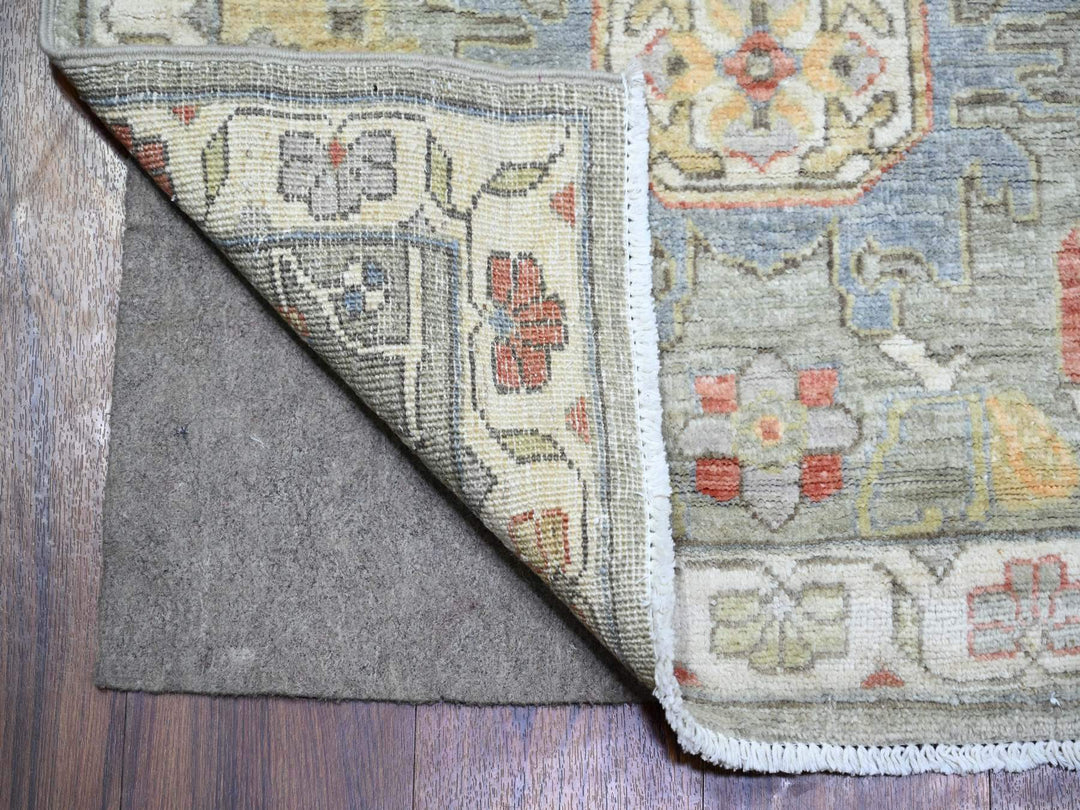 2'7" x 11'9" New Hand Knotted Grey Wool Runner Oriental Rug - MOA10273411