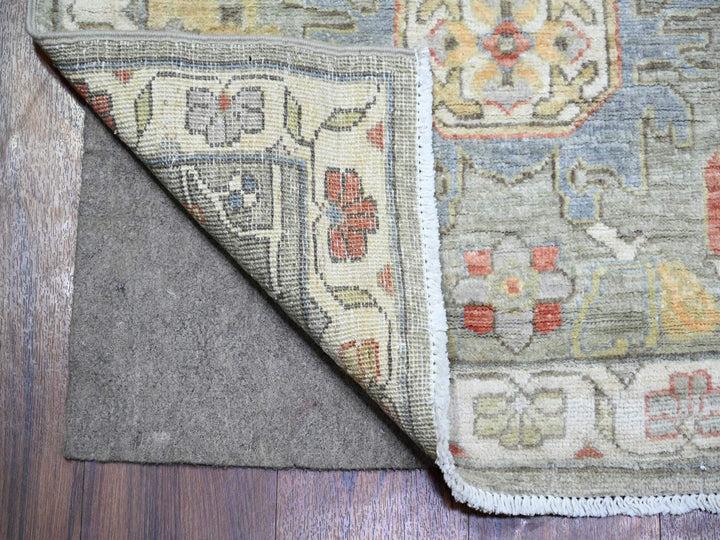 2'7" x 11'9" New Hand Knotted Grey Wool Runner Oriental Rug - MOA10273411