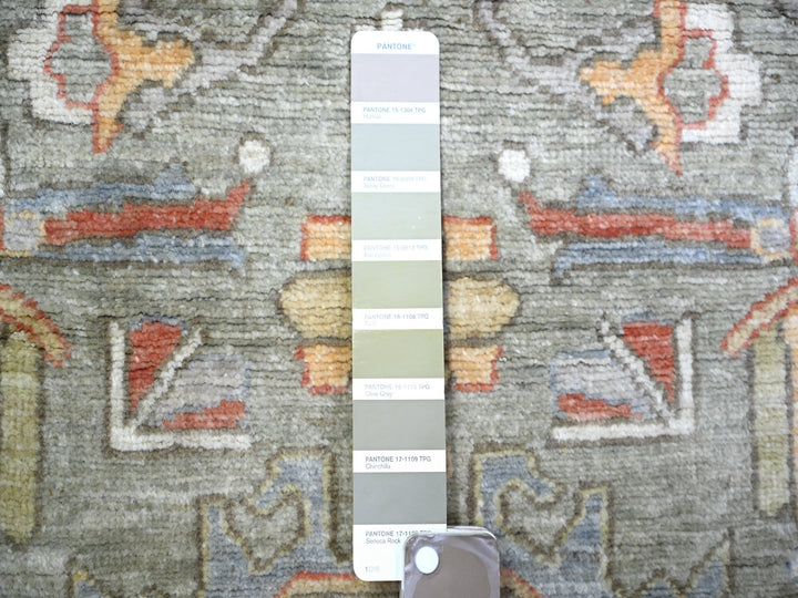 2'7" x 11'9" New Hand Knotted Grey Wool Runner Oriental Rug - MOA10273411
