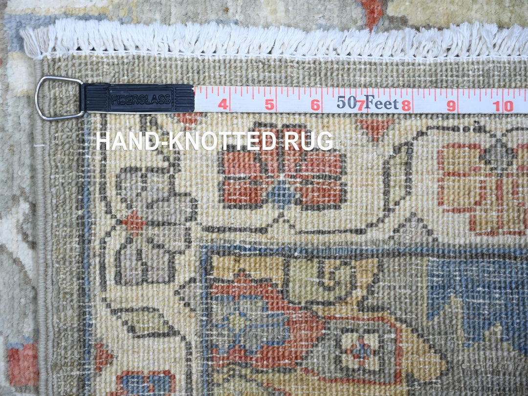2'7" x 11'9" New Hand Knotted Grey Wool Runner Oriental Rug - MOA10273411