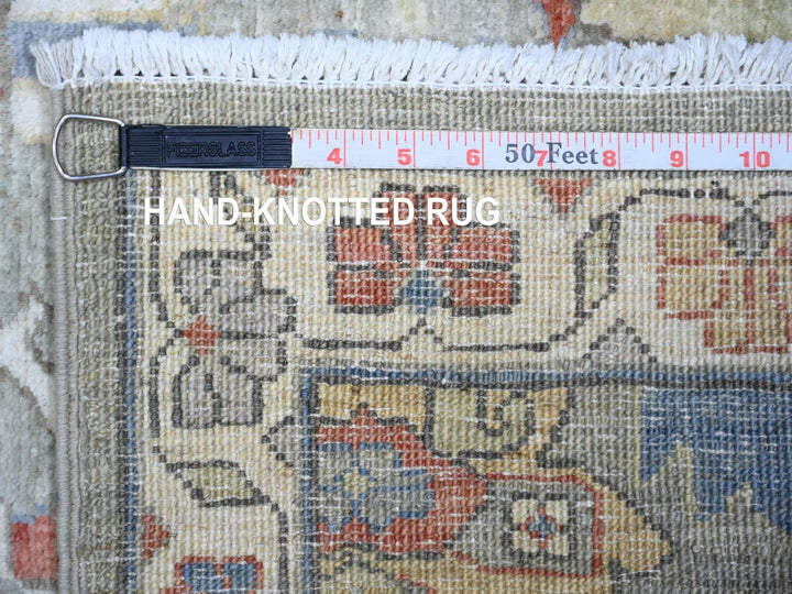 2'7" x 11'9" New Hand Knotted Grey Wool Runner Oriental Rug - MOA10273411