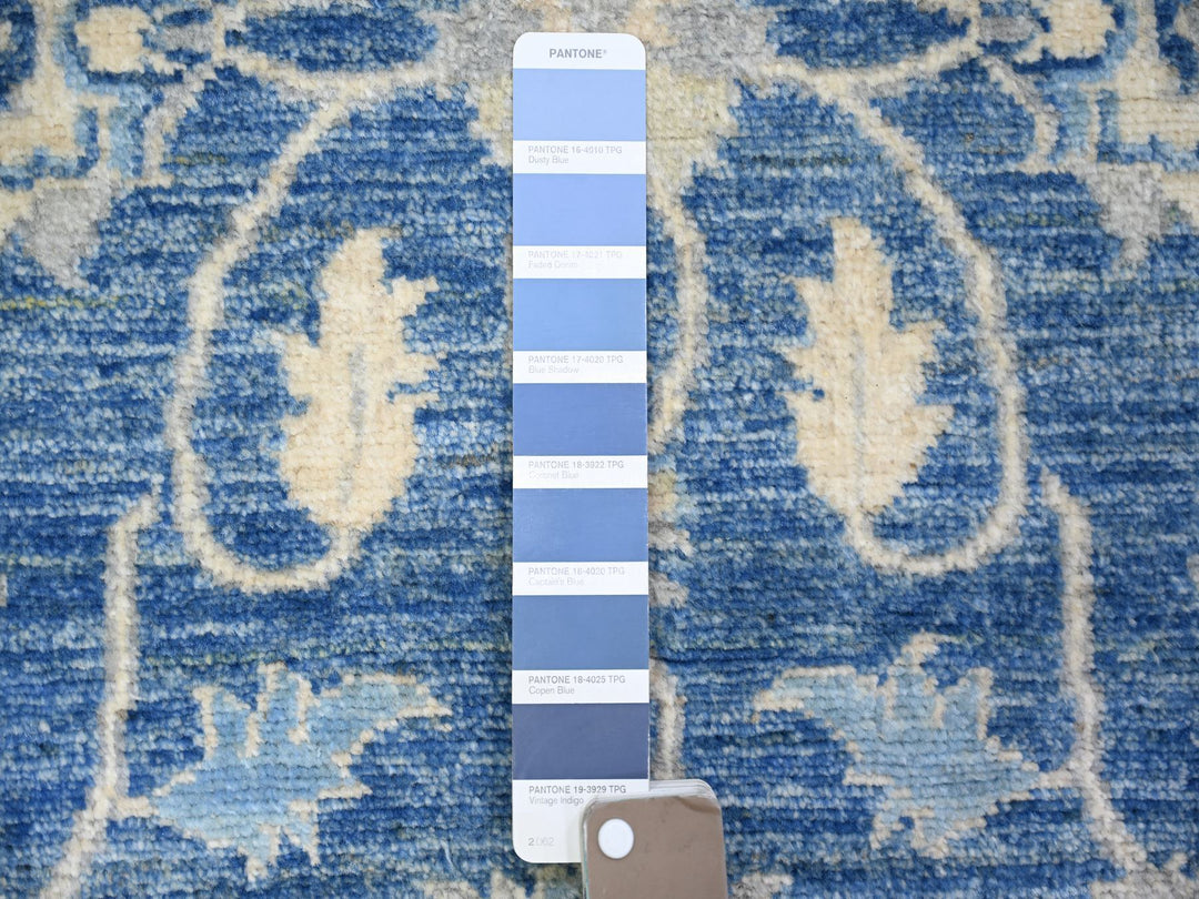 2'8" x 11'8" New Hand Knotted Blue Wool Runner Oriental Rug - MOA10273412
