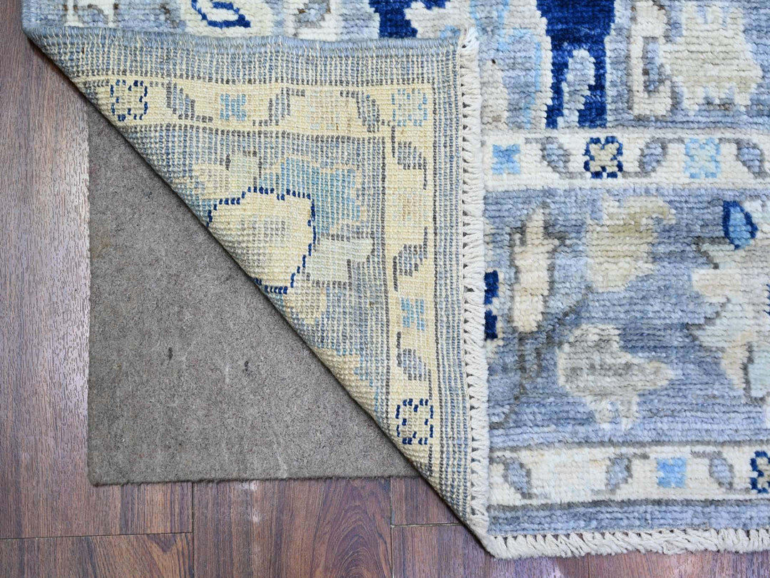 4'2" x 9'5" New Hand Knotted Blue Wool Runner Oriental Rug - MOA10273414