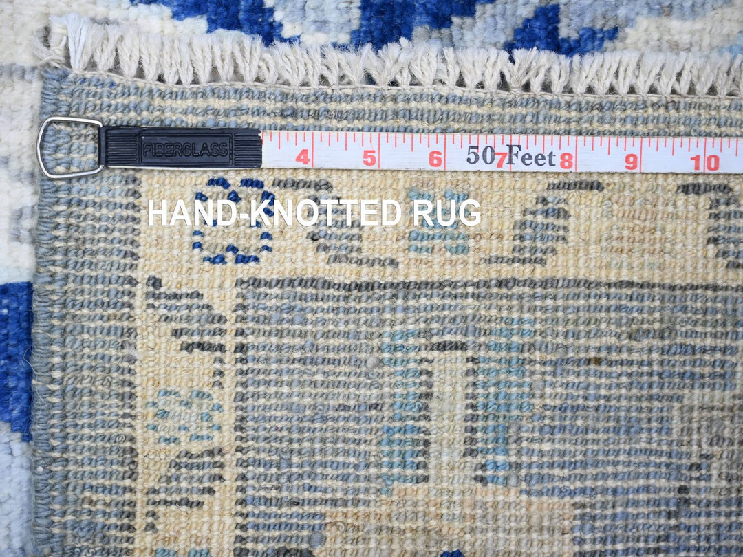 4'2" x 9'5" New Hand Knotted Blue Wool Runner Oriental Rug - MOA10273414