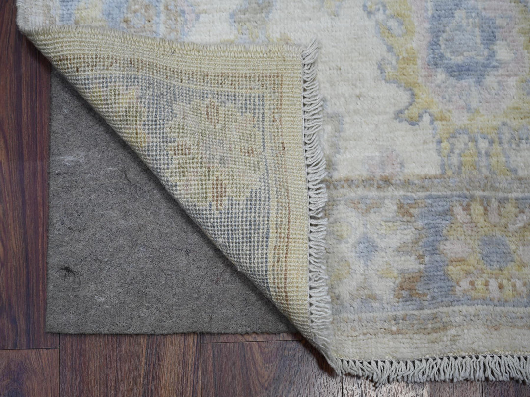 2'8" x 17'3" New Hand Knotted Ivory Wool Runner Oriental Rug - MOA10273433