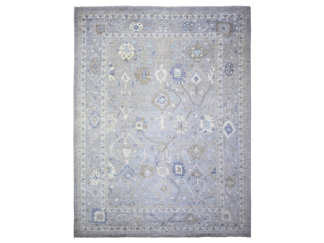 12'0" x 15'6" New Hand Knotted Grey Wool Rectangle Oriental Rug - MOA10273447