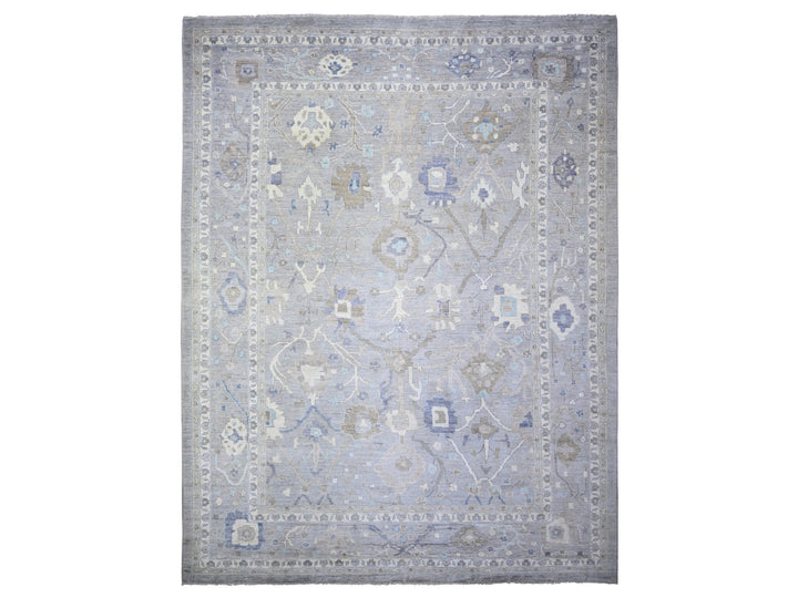 12'0" x 15'6" New Hand Knotted Grey Wool Rectangle Oriental Rug - MOA10273447