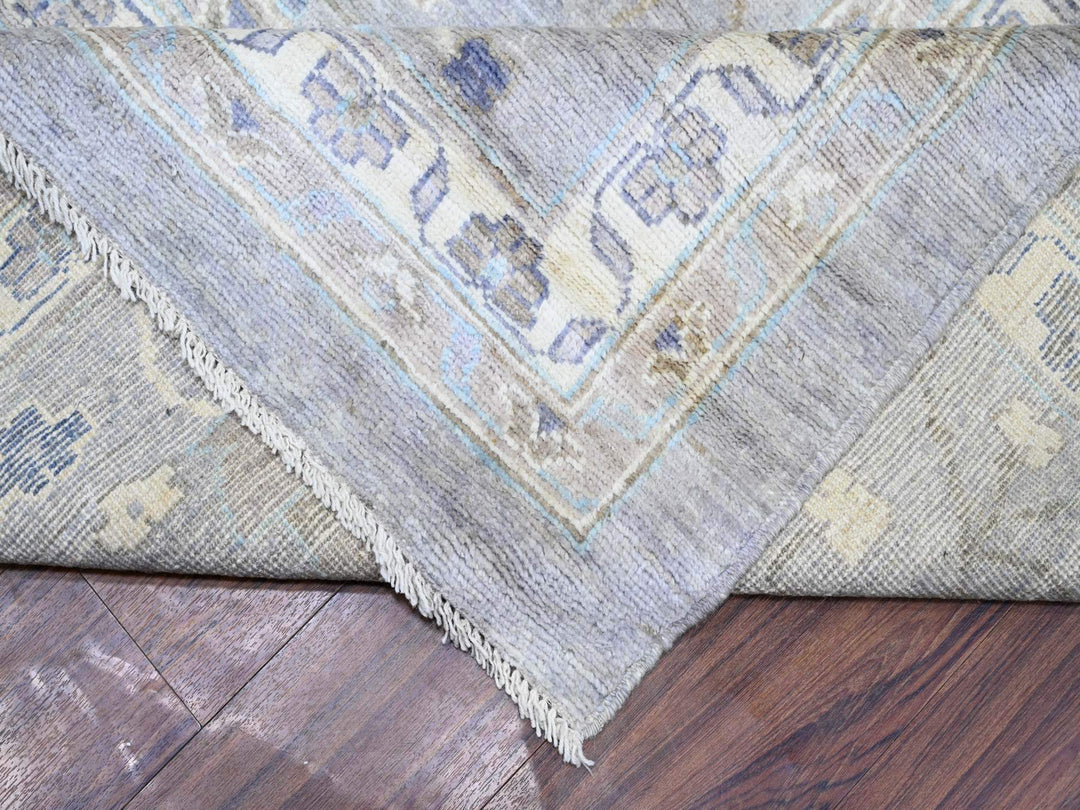 12'0" x 15'6" New Hand Knotted Grey Wool Rectangle Oriental Rug - MOA10273447