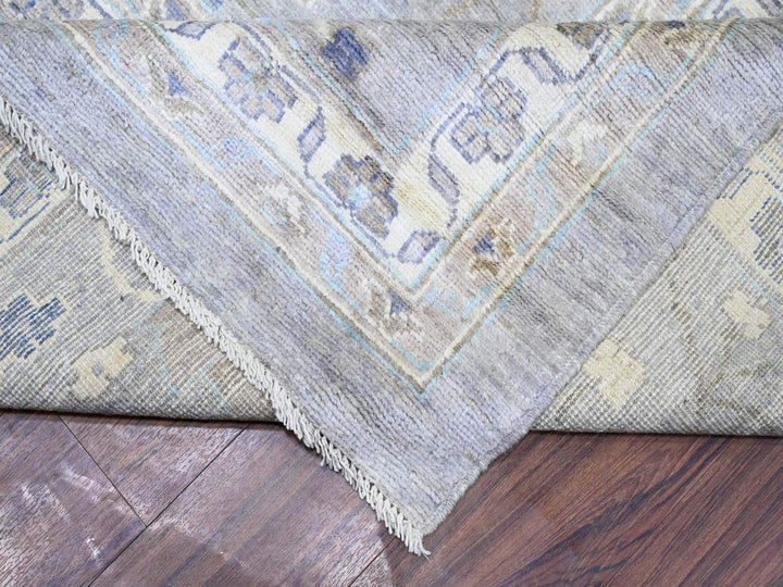 12'0" x 15'6" New Hand Knotted Grey Wool Rectangle Oriental Rug - MOA10273447