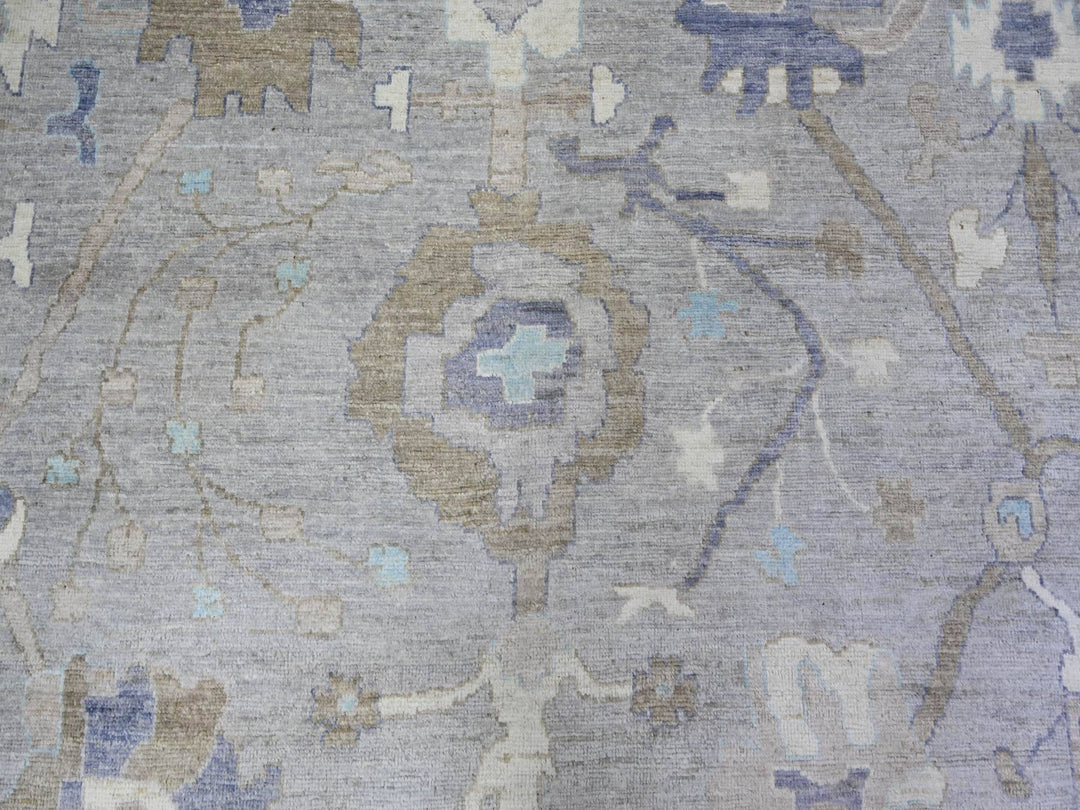 12'0" x 15'6" New Hand Knotted Grey Wool Rectangle Oriental Rug - MOA10273447