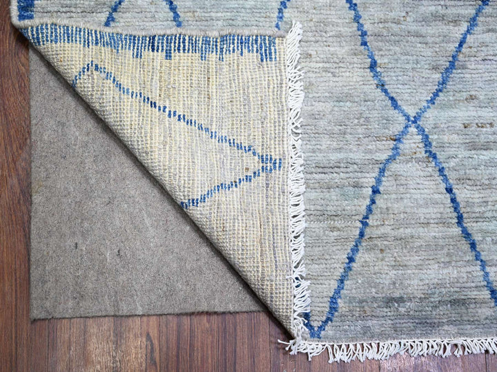 8'9" x 11'6" New Hand Knotted Grey Wool Rectangle Oriental Rug - MOA10273475