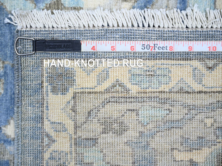 6'2" x 8'10" New Hand Knotted Blue Wool Rectangle Oriental Rug - MOA10273483
