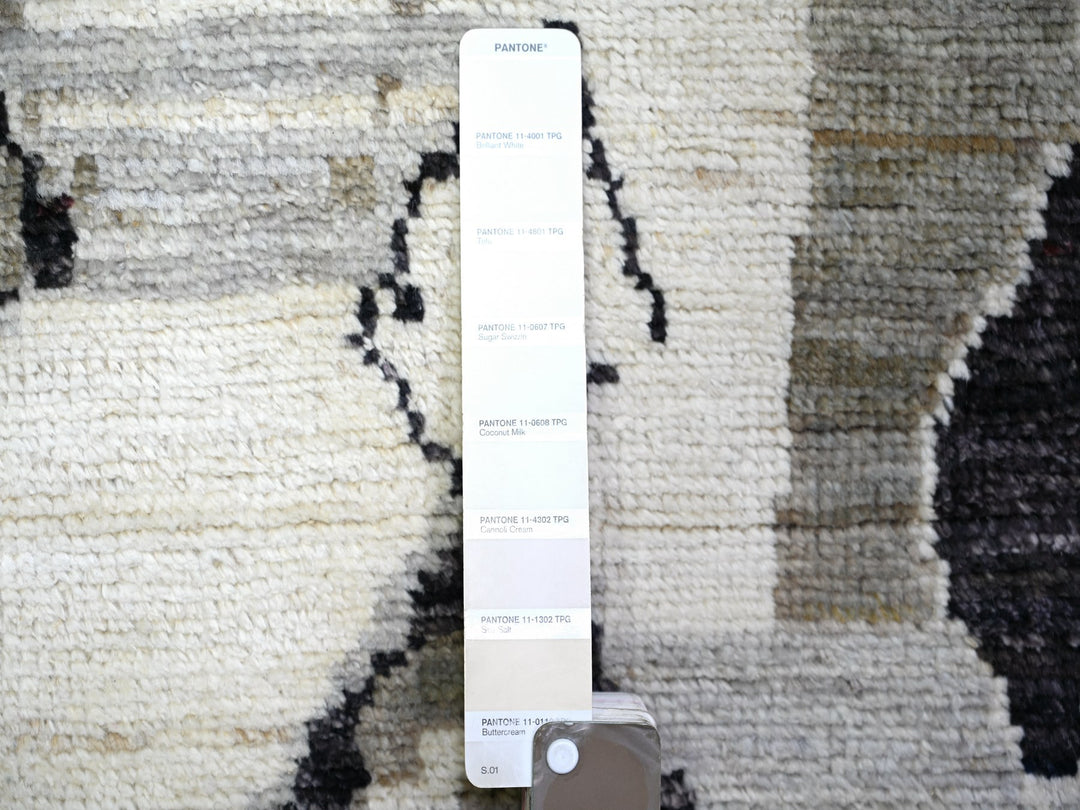 2'7" x 9'9" New Hand Knotted Ivory Wool Runner Oriental Rug - MOA10273489