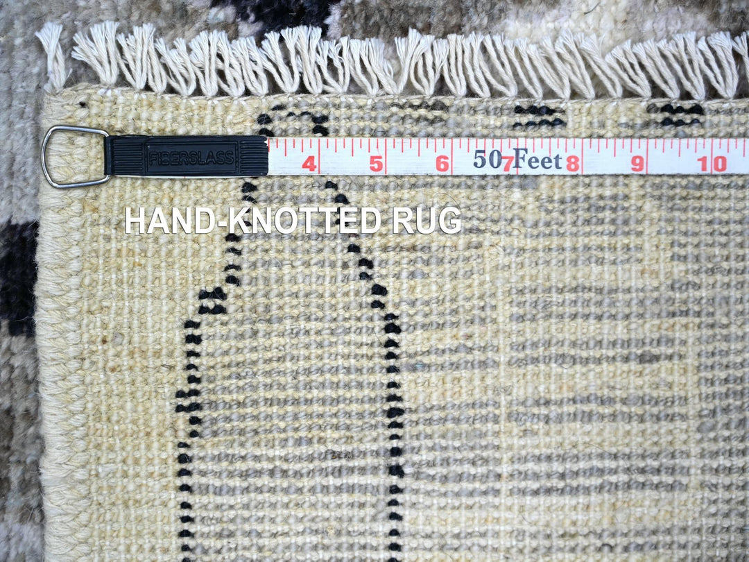 2'7" x 9'9" New Hand Knotted Ivory Wool Runner Oriental Rug - MOA10273489