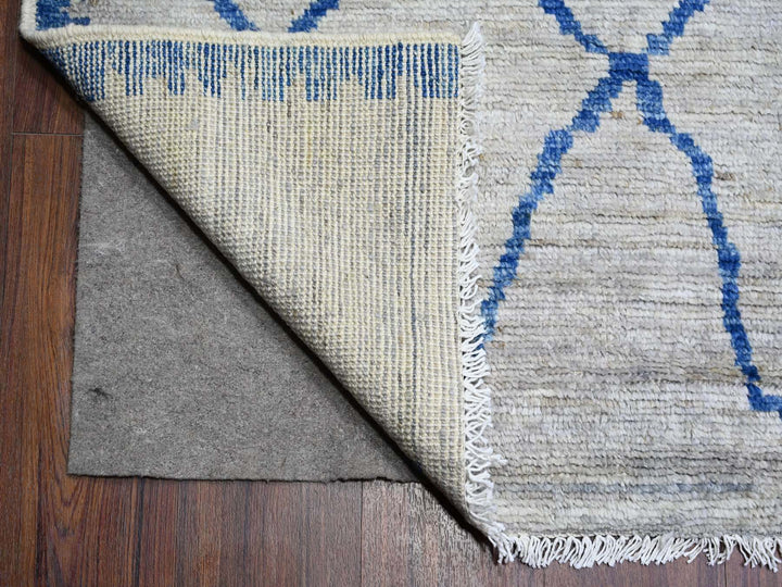 11'9" x 15'7" New Hand Knotted Grey Wool Rectangle Oriental Rug - MOA10273491