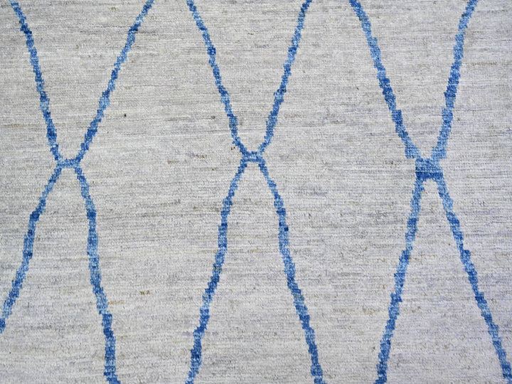 11'9" x 15'7" New Hand Knotted Grey Wool Rectangle Oriental Rug - MOA10273491
