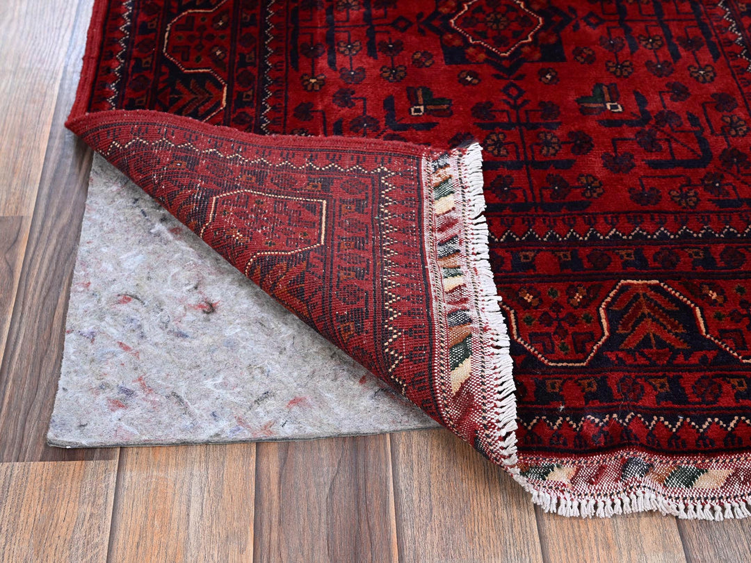 2'9" x 4'11" New Hand Knotted Red Wool Rectangle Oriental Rug - MOA102734