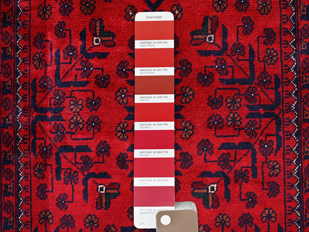 2'9" x 4'11" New Hand Knotted Red Wool Rectangle Oriental Rug - MOA102734
