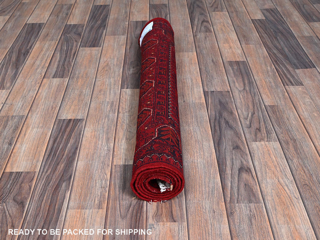 2'9" x 4'11" New Hand Knotted Red Wool Rectangle Oriental Rug - MOA102734