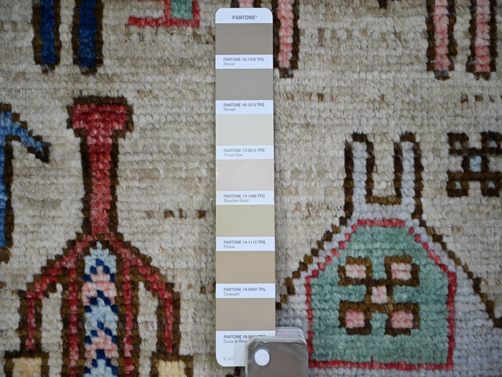 8'2" x 9'9" New Hand Knotted Beige Wool Rectangle Oriental Rug - MOA10273526