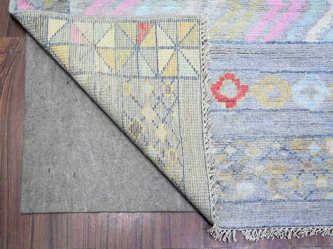 8'2" x 9'8" New Hand Knotted Grey Wool Rectangle Oriental Rug - MOA10273527