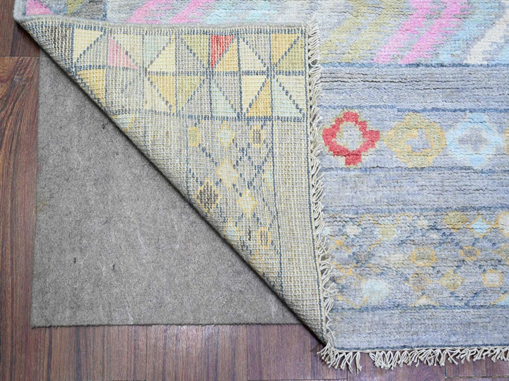 8'2" x 9'8" New Hand Knotted Grey Wool Rectangle Oriental Rug - MOA10273527