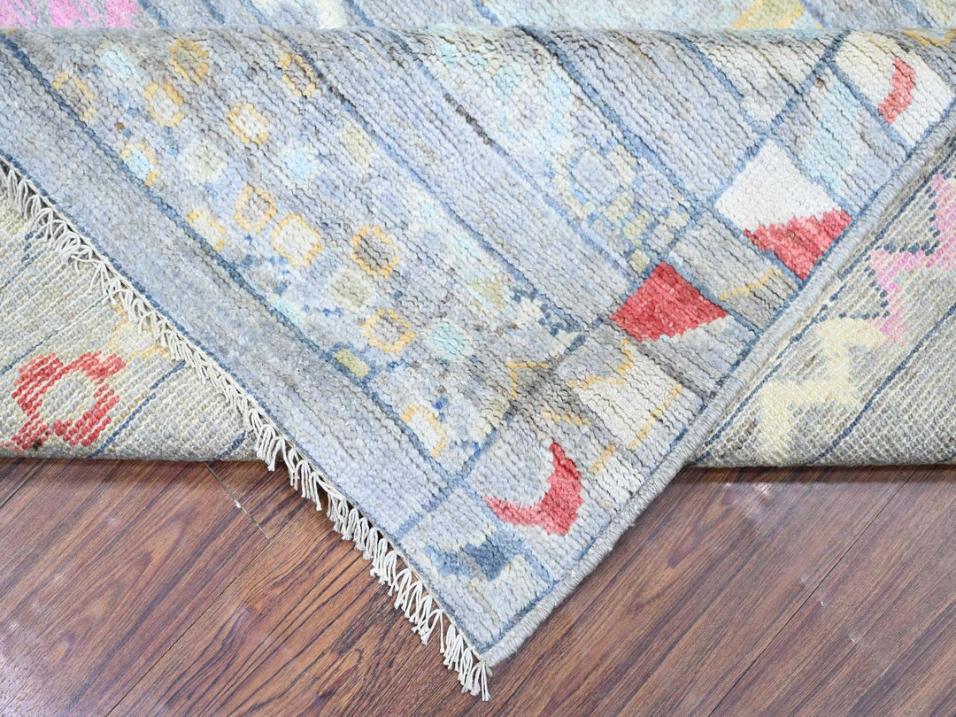 8'2" x 9'8" New Hand Knotted Grey Wool Rectangle Oriental Rug - MOA10273527