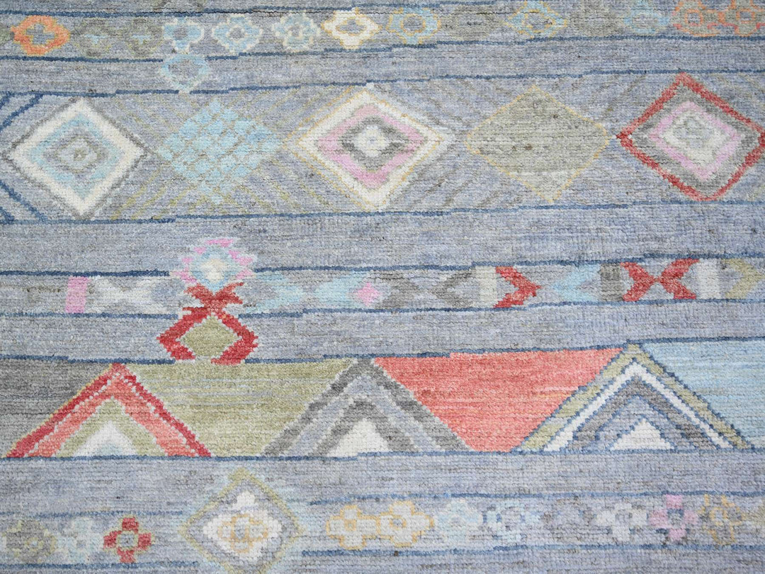 8'2" x 9'8" New Hand Knotted Grey Wool Rectangle Oriental Rug - MOA10273527