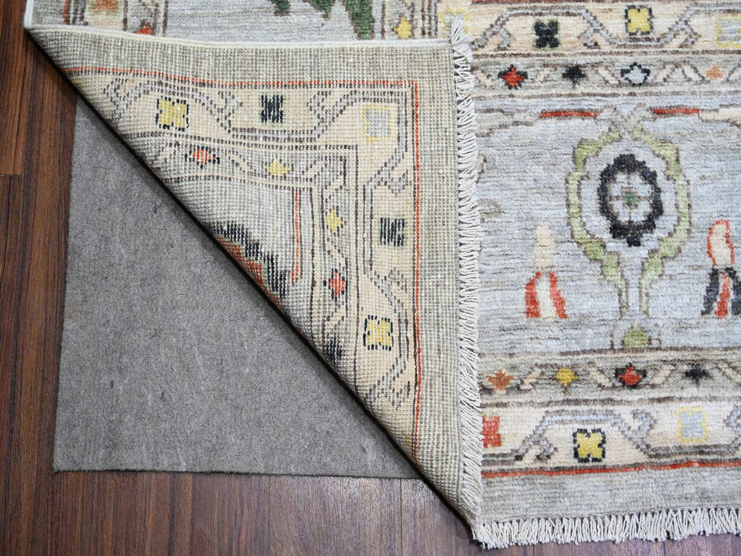 11'7" x 11'9" New Hand Knotted Grey Wool Square Oriental Rug - MOA10273529