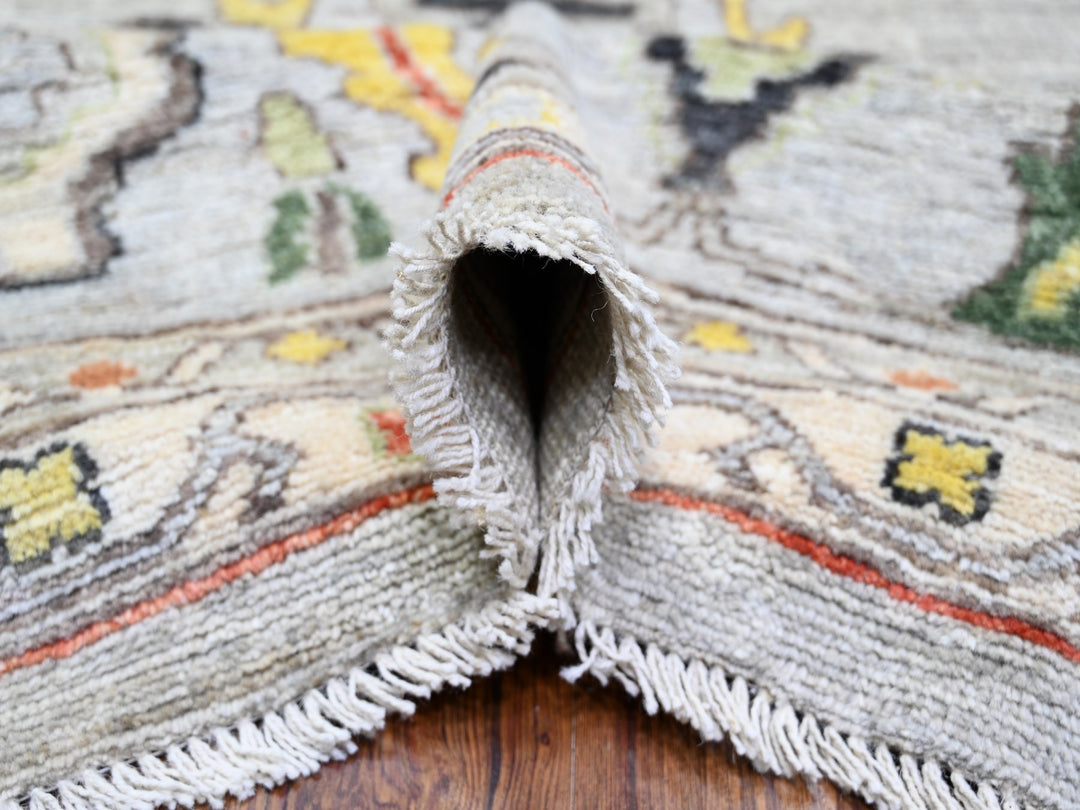 11'7" x 11'9" New Hand Knotted Grey Wool Square Oriental Rug - MOA10273529