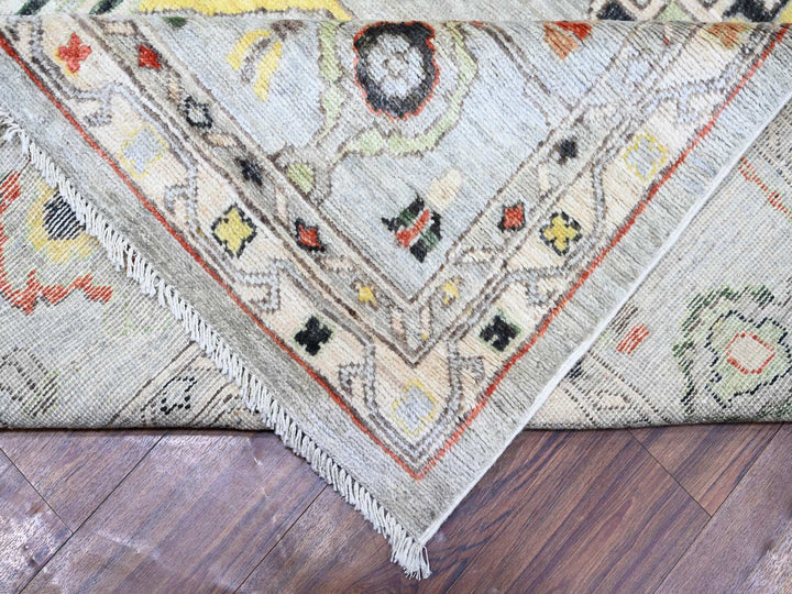 11'7" x 11'9" New Hand Knotted Grey Wool Square Oriental Rug - MOA10273529