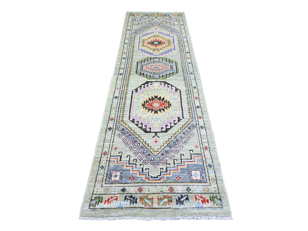 3'0" x 10'0" New Hand Knotted Brown Wool Runner Oriental Rug - MOA10273536
