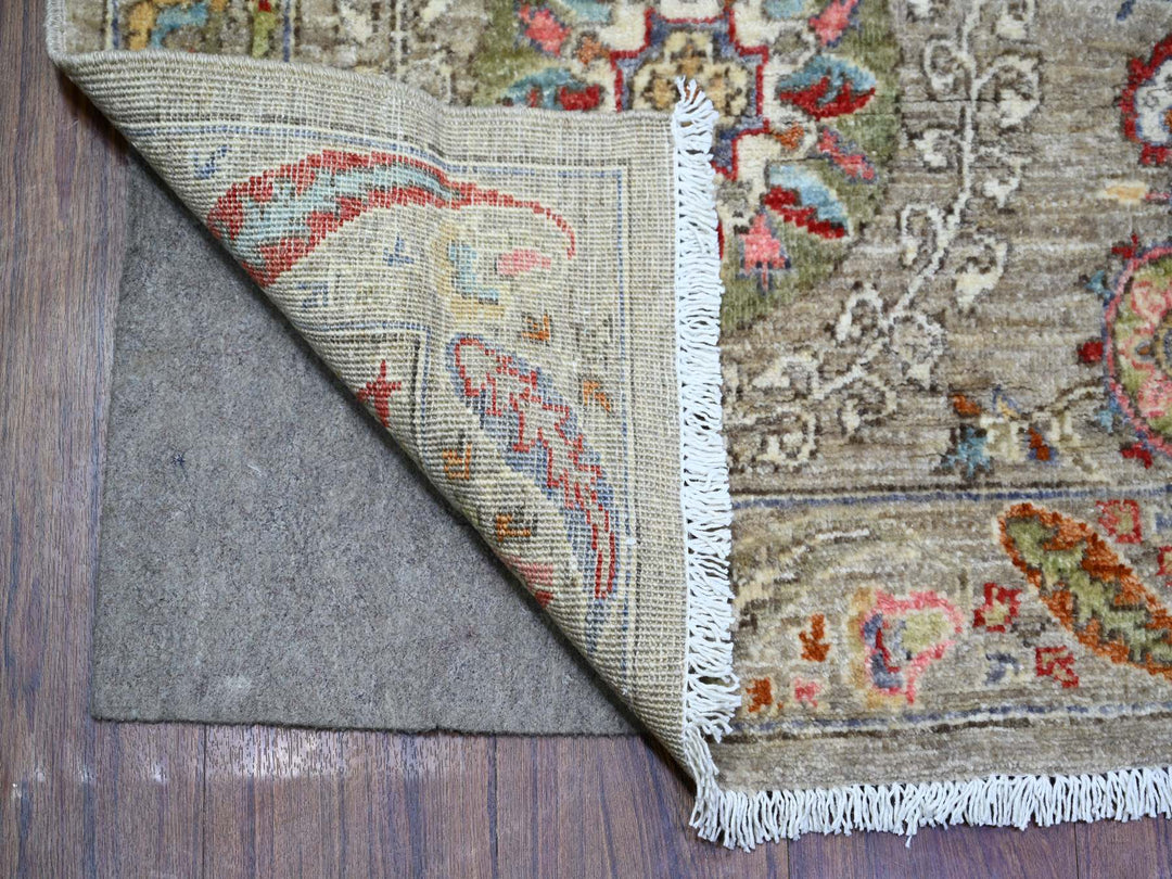 6'0" x 9'2" New Hand Knotted Brown Wool Rectangle Oriental Rug - MOA10273548