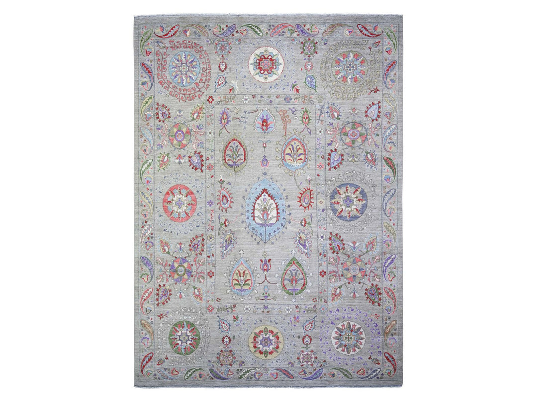 10'2" x 13'10" New Hand Knotted Brown Wool Rectangle Oriental Rug - MOA10273550