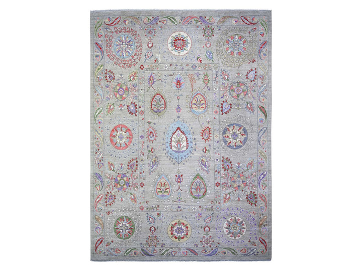 10'2" x 13'10" New Hand Knotted Brown Wool Rectangle Oriental Rug - MOA10273550