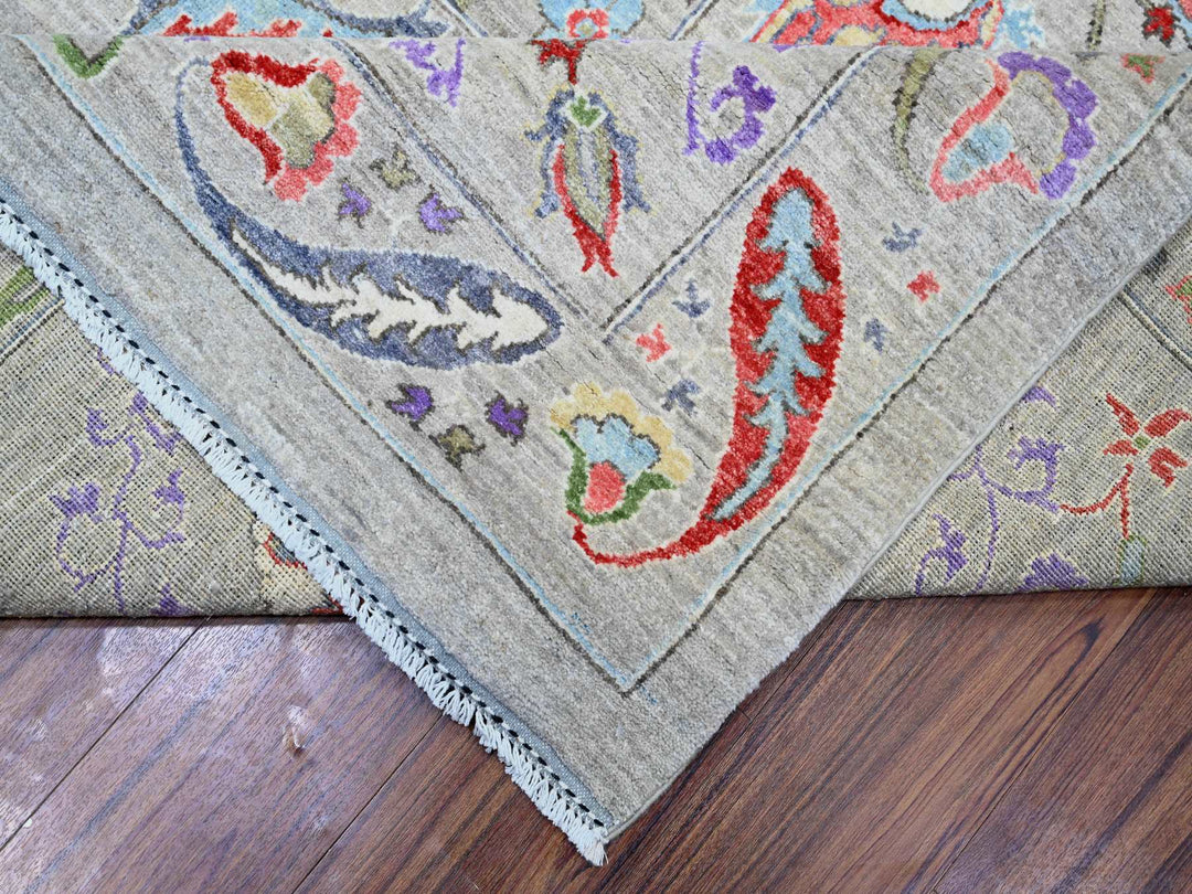 10'2" x 13'10" New Hand Knotted Brown Wool Rectangle Oriental Rug - MOA10273550