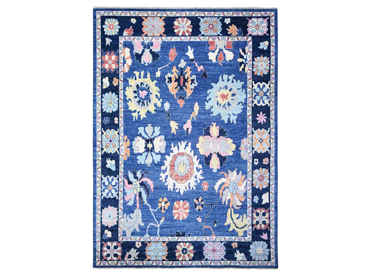 10'0" x 13'9" New Hand Knotted Blue Wool Rectangle Oriental Rug - MOA10273583