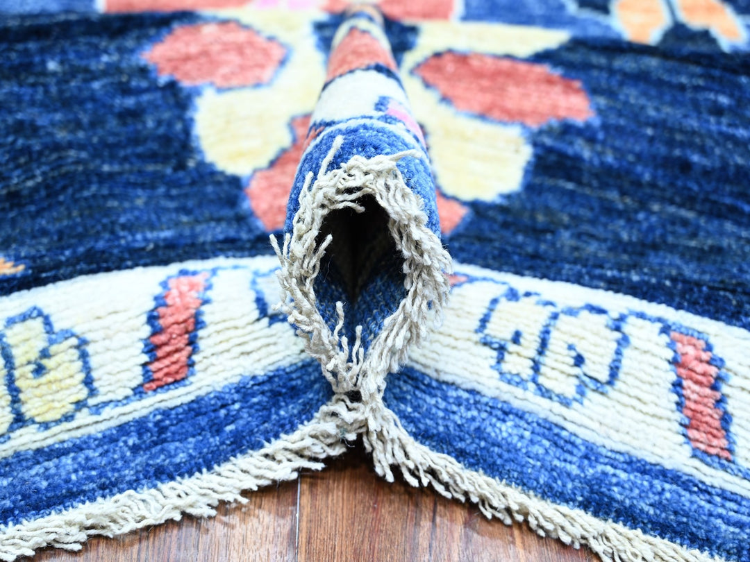 10'0" x 13'9" New Hand Knotted Blue Wool Rectangle Oriental Rug - MOA10273583