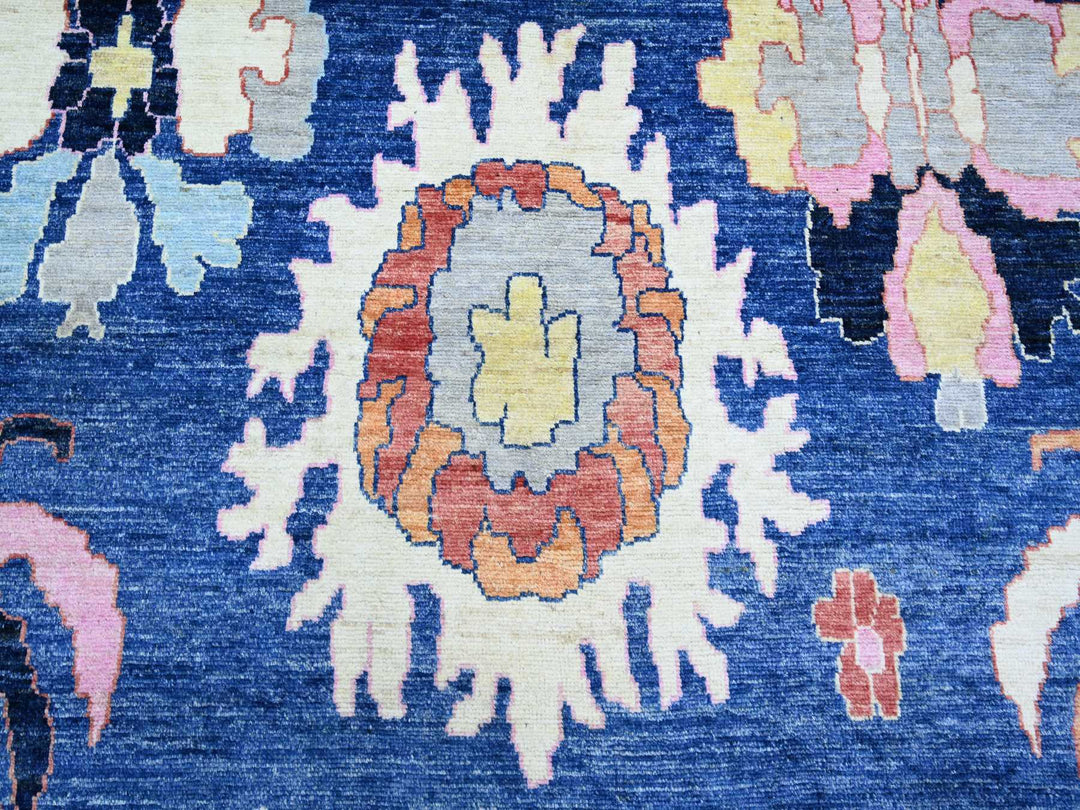 10'0" x 13'9" New Hand Knotted Blue Wool Rectangle Oriental Rug - MOA10273583