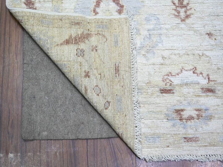 3'10" x 9'8" New Hand Knotted Grey Wool Runner Oriental Rug - MOA10273585
